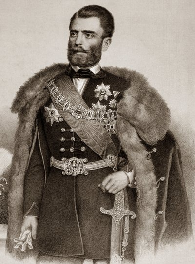 Porträt von Mihailo Obrenović III., Fürst von Serbien (1823-1868) von Unknown artist