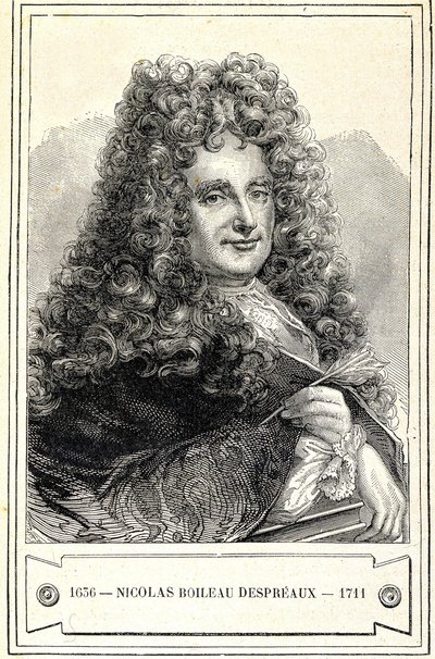 Porträt von Nicolas Boileau Despréaux (1636 - 1711), Gravur 19. Jahrhundert von Unknown artist