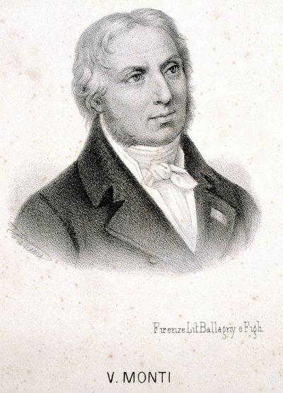Porträt von Vincenzo Monti (1754 - 1828), italienischer Dichter, Gravur 19. Jahrhundert von Unknown artist