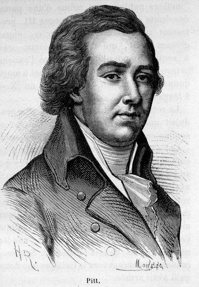 Porträt von William Pitt dem Jüngeren (1759-1806), ehemaliger britischer Minister. von Unknown artist
