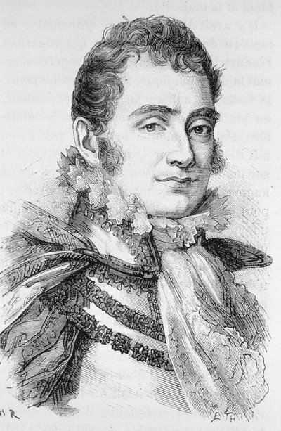 Porträt des Herzogs von Berry (1778 - 1820). Gravur aus dem späten 19. Jahrhundert in „Histoire de France“ von H. Martin. von Unknown artist