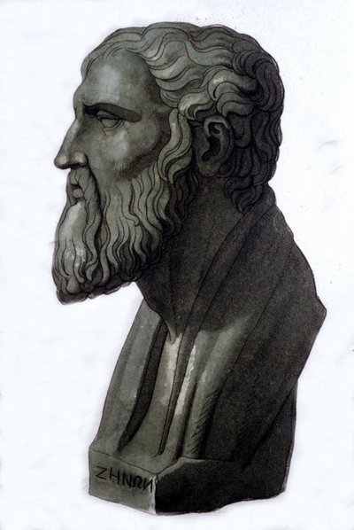 Porträt des griechischen Philosophen Zenon von Elea (495 v. Chr. - 430 v. Chr.). von Unknown artist