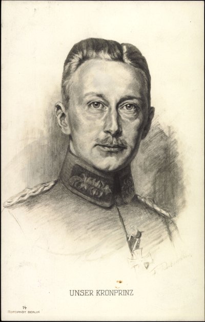 Porträt des Kronprinzen Friedrich Wilhelm von Preußen (Zeichnung) von Unknown Artist