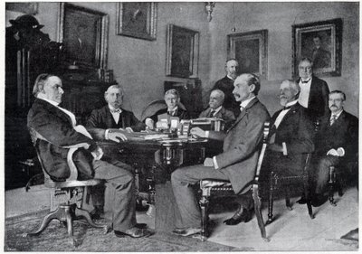Präsident McKinley und sein Kabinett im Weißen Haus. von Unknown artist