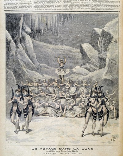 Aufführung im Theater der Porte Saint Martin von „Reise zum Mond“ von Unknown artist