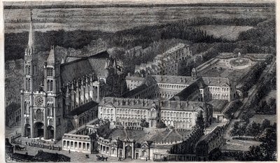 Königliches Haus von Saint-Louis (Haus der Bildung der Ehrenlegion) in Saint Denis nahe der Kathedrale - Gravur um 1867 von Unknown artist