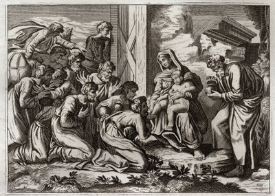 Bibel von Royaumont, Neues Testament: Anbetung der Weisen. von Unknown artist