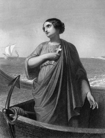 Heilige Paula. Römische Patrizierin (347-404) in „Die Heiligen Frauen“. 1852 von Unknown artist