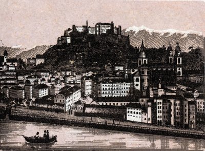 Salzkammergut Region, Österreich: Salzburg vom Kapuzinergarten. in „Die Welt illustriert 168 Ansichten“ Undatiert (spätes 19. Jahrhundert) von Unknown artist