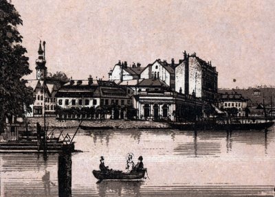 Region Salzkammergut, Österreich: Blick auf das Casino in Gmunden. in „Die Welt illustriert 168 Ansichten“. Undatiert (spätes 19. Jahrhundert) von Unknown artist