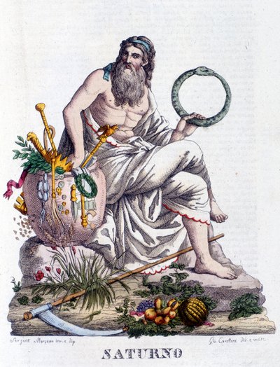 Saturn. Auf Latein Saturnus (entspricht dem griechischen Gott Kronos) von Unknown artist
