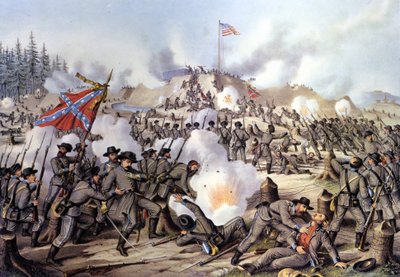 Sezessionskrieg 1861 - 1865 (oder Amerikanischer Bürgerkrieg): Schlacht von Fort Sanders oder Fort Loudon (Tennessee) am 29.11.1863. Gravur aus dem 19. Jahrhundert von Unknown artist
