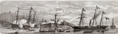 Zweiter Italienischer Unabhängigkeitskrieg, Italienfeldzug von 1859: Napoleon III. (1808-1873) im Hafen von Genua 12.05.1859 - Ankunft der Franzosen in Genua, 12. Mai von Unknown artist