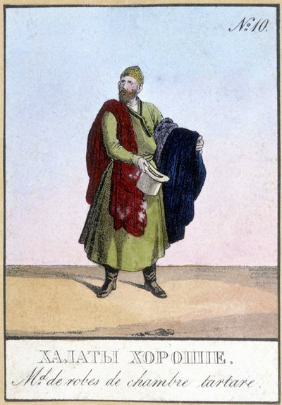 Tartarischer Kleiderhändler in Russland im 19. Jahrhundert von Unknown artist