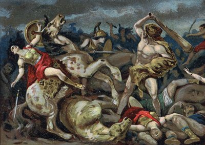 Die Arbeiten des Herkules: Herkules nimmt den Gürtel bei Hippolyte, Anfang des 20. Jahrhunderts von Unknown Artist