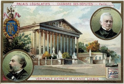 Die Nationalversammlung und Porträts von Gambetta und Thiers von Unknown artist