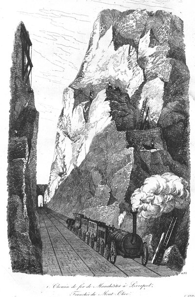 Die Eisenbahn von Liverpool nach Manchester: Der Graben von Mount Olive von Unknown artist