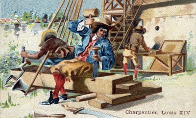 Das Handwerk des Zimmermanns zu Beginn des 18. Jahrhunderts von Unknown artist
