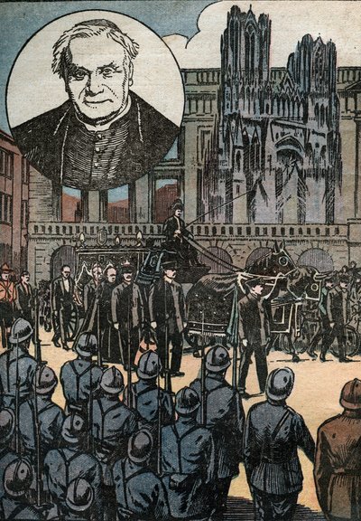 Die Beisetzung von Kardinal Luçon, Erzbischof von Reims, gefeiert in der Kathedrale Notre Dame de Reims von Unknown Artist