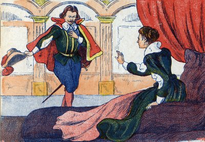 Das Erwachen der Prinzessin. Illustration für „Dornröschen“, Märchen von Charles Perrault (1628-1703), französischer Schriftsteller. Anonyme Illustration. Bild von Marcel Vagne, Jarville Nancy, undatiert (spätes 19. Jahrhundert). von Unknown artist