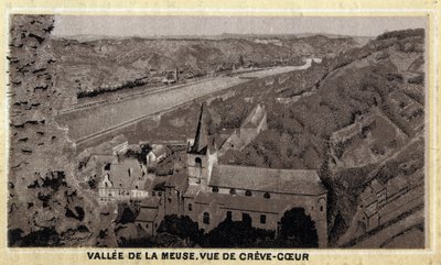 Tal der Maas: Ansicht von Creve Coeur (Creve-Coeur oder Crevecoeur), Wallonien, Belgien. Chromolithographie aus dem späten 19. Jahrhundert von Unknown artist