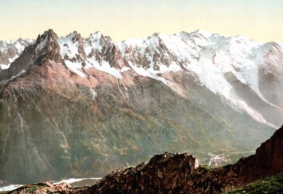 Ansicht des Mont Blanc: Die Mont-Blanc-Kette um 1890 von Unknown artist