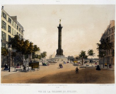 Ansicht der Julisäule (Place de la Bastille) vom Boulevard Beaumarchais von Unknown artist