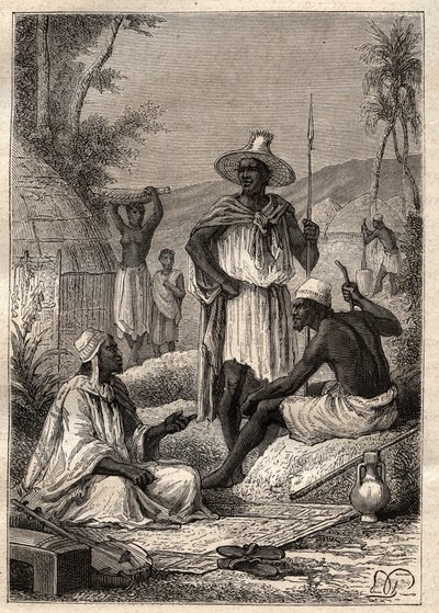 Reise (1795) von Mungo Park (1771-1806) nach Djoliba (Niger): Eingeborene aus Senegal - Illustration aus „Die großen Seefahrer des 18. Jahrhunderts“ von Unknown artist