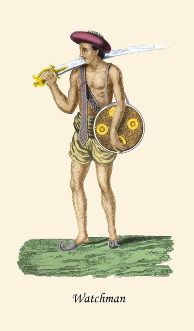 Wächter mit Schwert und Schild von Unknown Artist