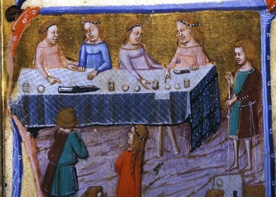 Frauenbankett. Miniatur aus einem Manuskript des 13. Jahrhunderts. von Unknown artist