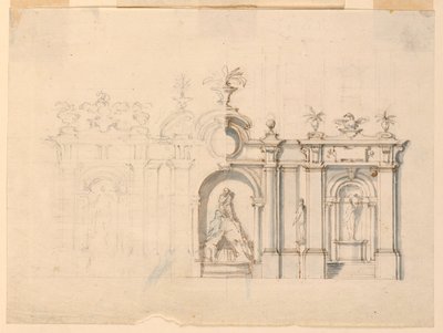 Kolonnade mit Brunnen, ca. 1770 von Unknown artistUnknown artist