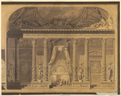 Entwurf für ein Schlafzimmer, Hotel de Mailly-Nesle, Paris, 1770–80 von Unknown artistUnknown artist