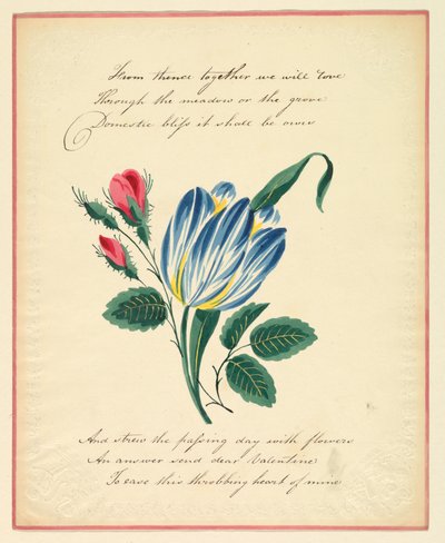 Grußkarte, "Von dort aus werden wir zusammen lieben...", ca. 1819 von Unknown artistUnknown artist