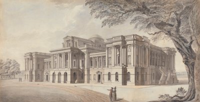 Ein georgianisches Herrenhaus, Vorder- und Seitenansichten von Unknown artist