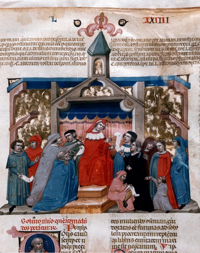 Ein Anwalt wendet das Miniaturgesetz an, entnommen aus dem Justinianischen Kodex (Codex Justinianus) von Unknown artist
