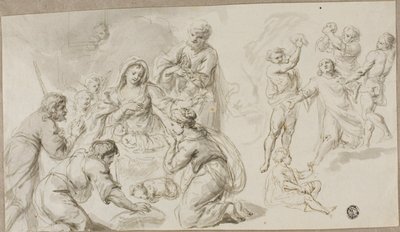 Anbetung der Hirten; Steinigung des Heiligen Stephanus von Unknown artist