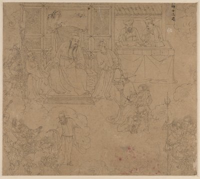 Album mit daoistischen und buddhistischen Themen: Könige der Hölle: Blatt 27 von Unknown artist