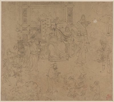 Album der daoistischen und buddhistischen Themen: Könige der Hölle: Blatt 36 von Unknown artist