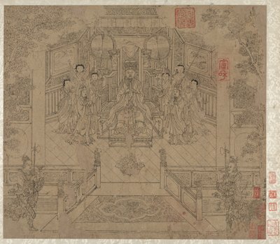 Album mit daoistischen und buddhistischen Themen: Prozession daoistischer Gottheiten: Blatt 1 von Unknown artist