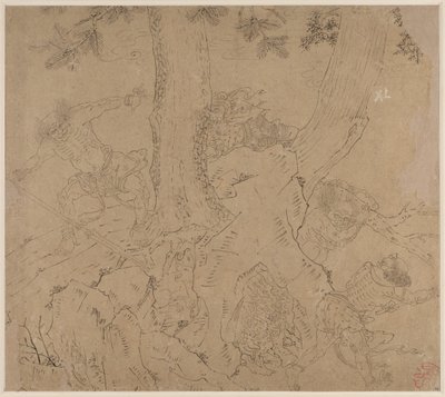 Album der daoistischen und buddhistischen Themen: Suche den Berg: Blatt 46 von Unknown artist