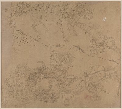 Album der daoistischen und buddhistischen Themen: Suche den Berg: Blatt 47 von Unknown artist