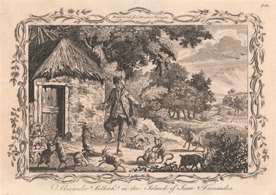 Alexander Selkirk auf der Insel Juan Fernandes von Unknown artist