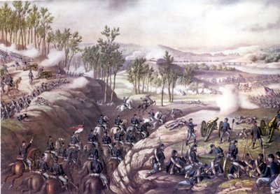 Amerikanischer Bürgerkrieg (1861 - 1865): Schlacht von Resaca (Georgia) 13.-15. Mai 1864. Gravur des 19. Jahrhunderts von Unknown artist