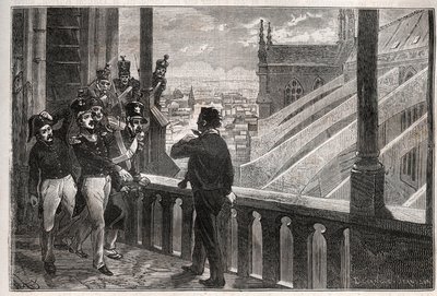 Attentate auf Louis-Philippe I - Die Verschwörung der Türme von Notre-Dame am 4. Januar von Unknown artist