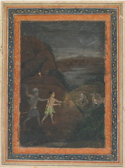 Bhils jagen nachts Hirsche von Unknown artist