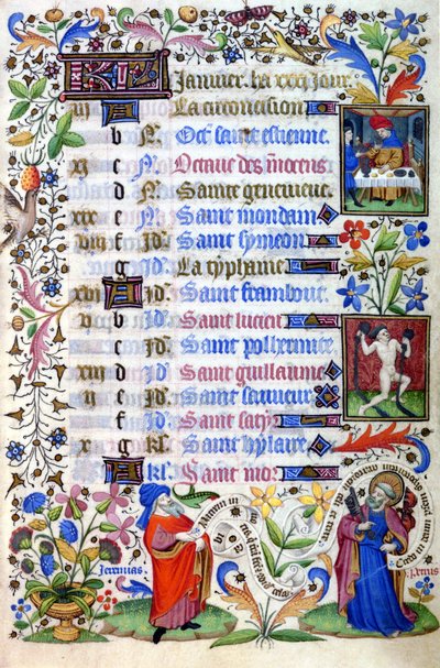 Stundenbuch des 15. Jahrhunderts. Der Monat Januar. Mailand, Biblioteca Trivulziana von Unknown artist