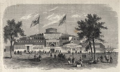 Castle Garden Immigration Centre Depot - Castle Garden Emigrantendepot - New York State - Emigration Commission Establishment - Gravur in „Das illustrierte Universum“ von 1869 von Unknown artist