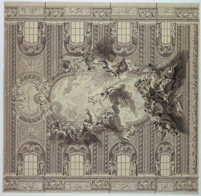 Decke der Kirche des Gesù, Rom, Italien von Unknown artist