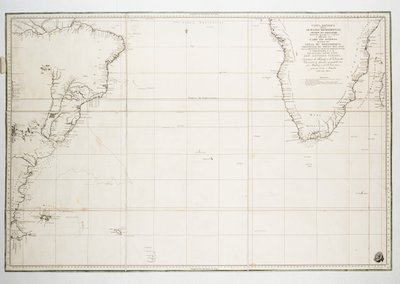 Karte des Atlantischen Ozeans südlich des Äquators von Unknown artist
