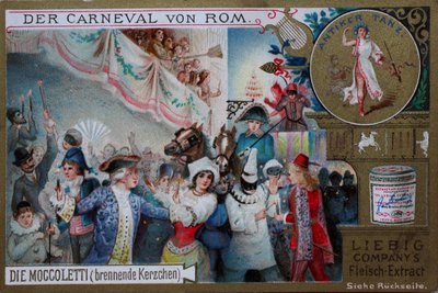 Sammlerbilderserie Der Karneval von Rom, die Moccoletti, brennende Kerzen von Unknown artist